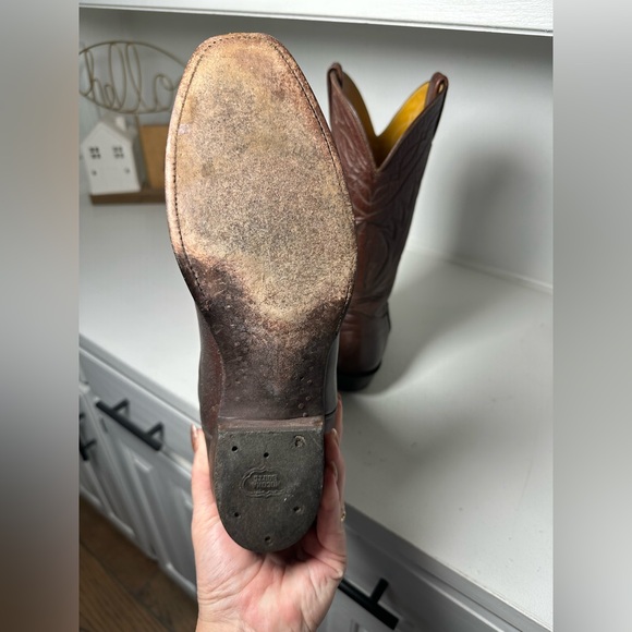 Nocona Boots Women’s 10B Brown Leather Cowboy Boots Classic Western Made in US - Picture 8 of 9